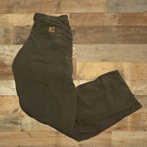 Vintage Y2K Carhartt B151 DFE Dungaree Fit Carpenter Pants 36 X 34 Brown